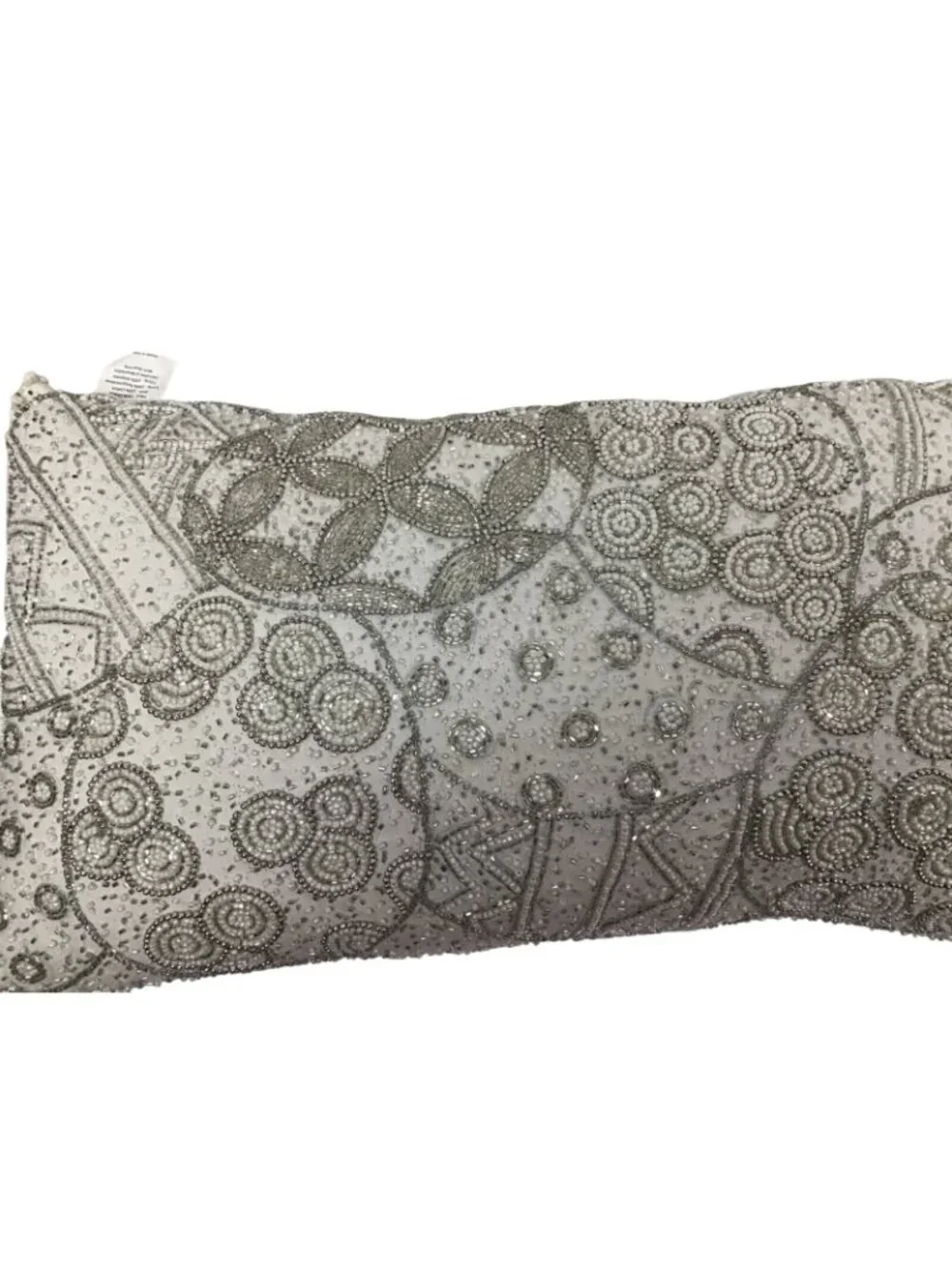 Easter Spring Sequin Beaded White Rectangle 23x10 Decorative Throw Pillow